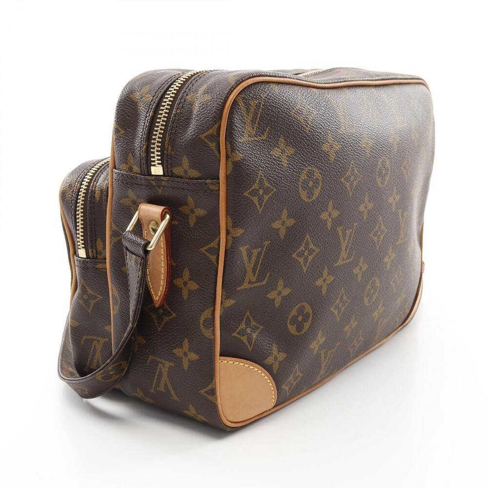 Louis Vuitton Monogram Leather Shoulder Canvas Brown Bag Nile
